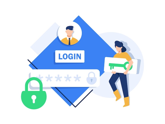 Login form for website and mobile apps design. Login form. Sign up page. Mobile apps login sign in