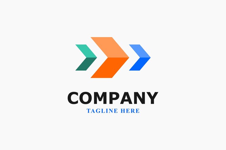 logo bisnis panah modern warna-warni pengiriman