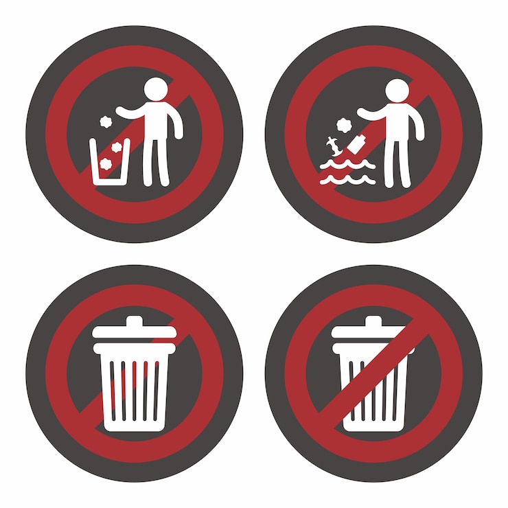 Logo datar dilarang membuang sampah sembarangan