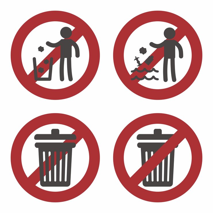 Logo datar dilarang membuang sampah sembarangan