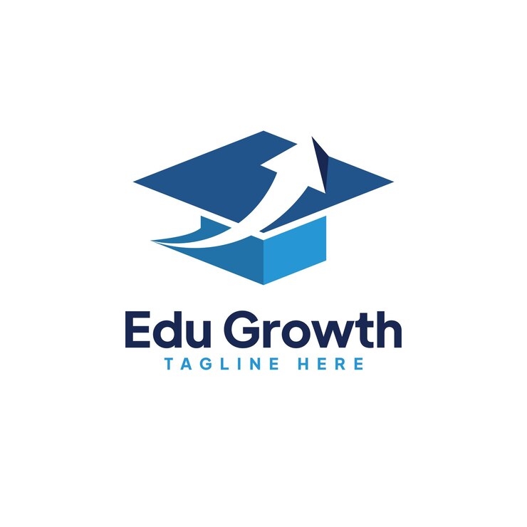 Logo design combining graduation cap and arrow Symbol of education finance growth success