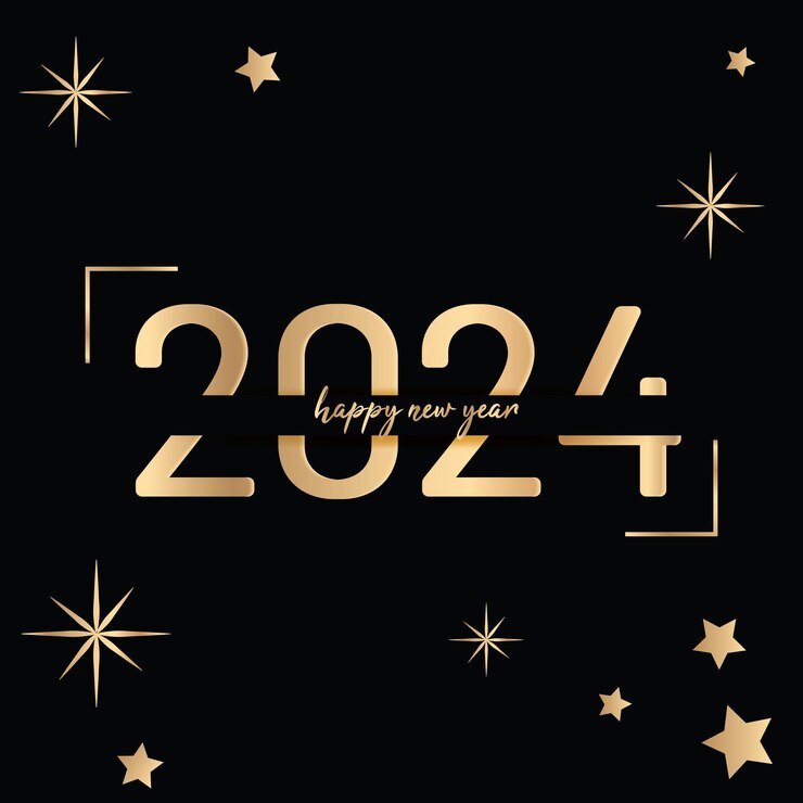 Vector logo design happy new year 2024 feed