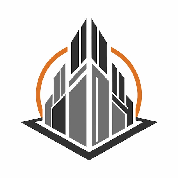 Logo design showcasing symbols related to construction industry representing strength and professionalism Craft a simple modern logo that captures the essence of a rhinoceros