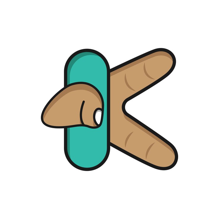 Vector logo finger letter k