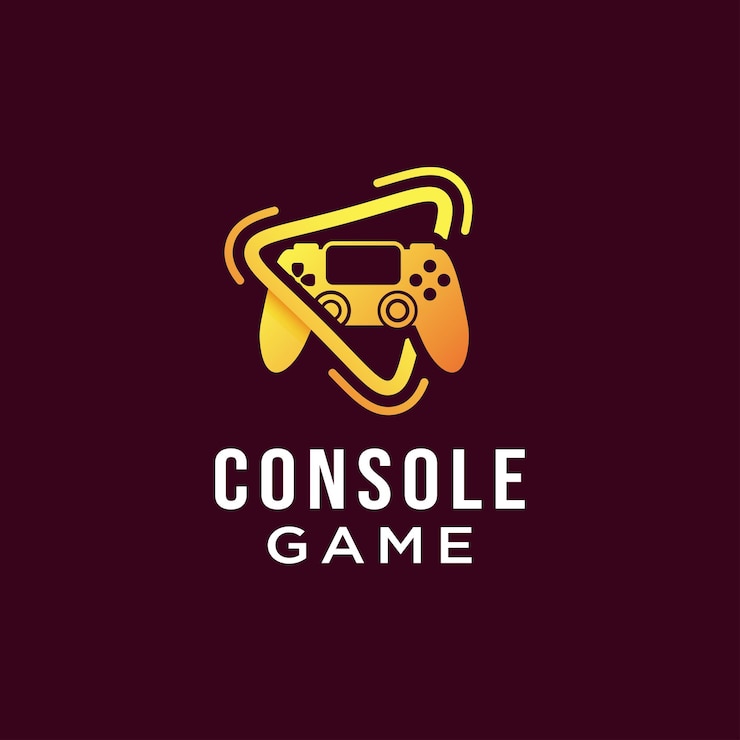 Vector logo game konsol dengan gaya gradien