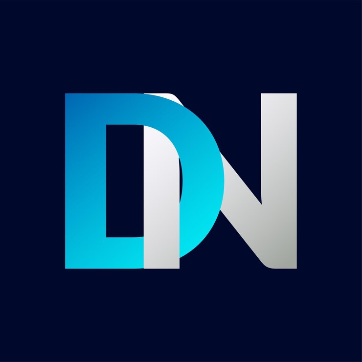 Vector logo huruf dn berwarna-warni di dalam lingkaran elemen templat desain vektor untuk aplikasi atau identitas perusahaan anda
