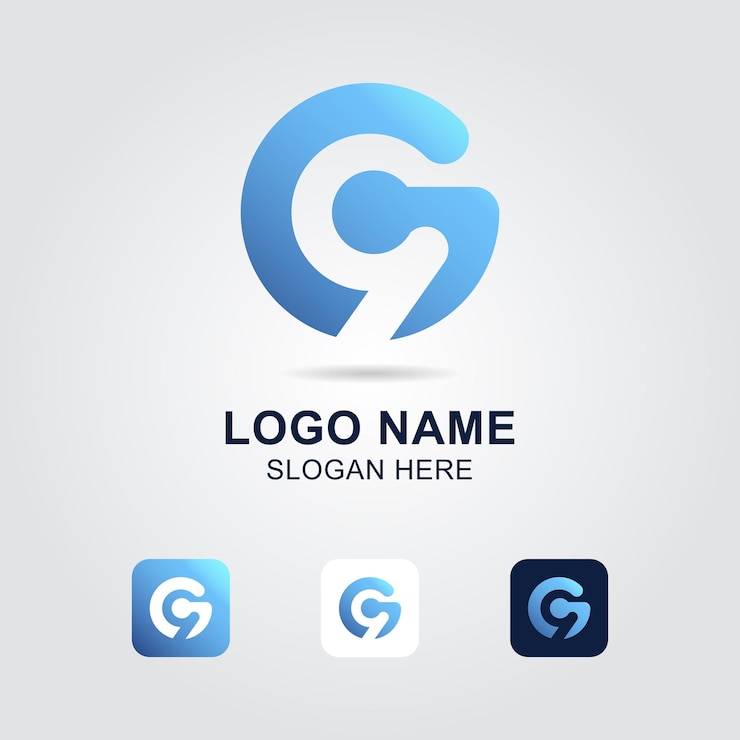 Vector logo huruf g gradien