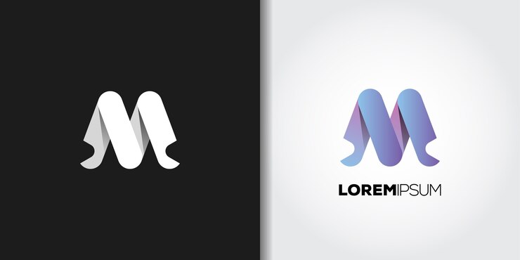 Vector logo huruf m warna gradien