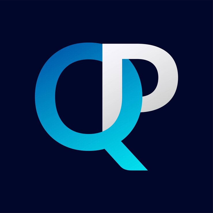 Vector logo huruf qp berwarna-warni dalam lingkaran ilustrasi logo vektor