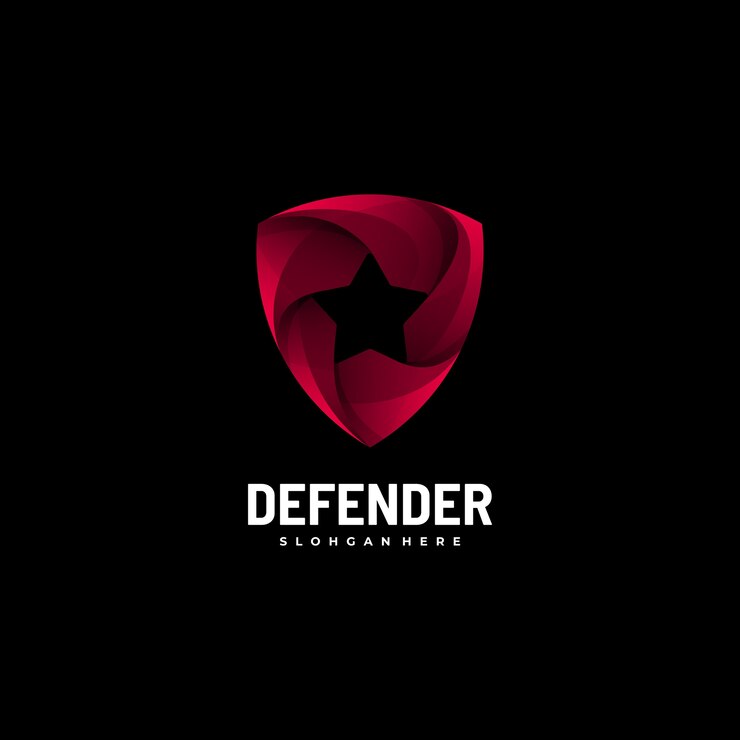  Logo Illustration Defender Gradient Colorful Style.