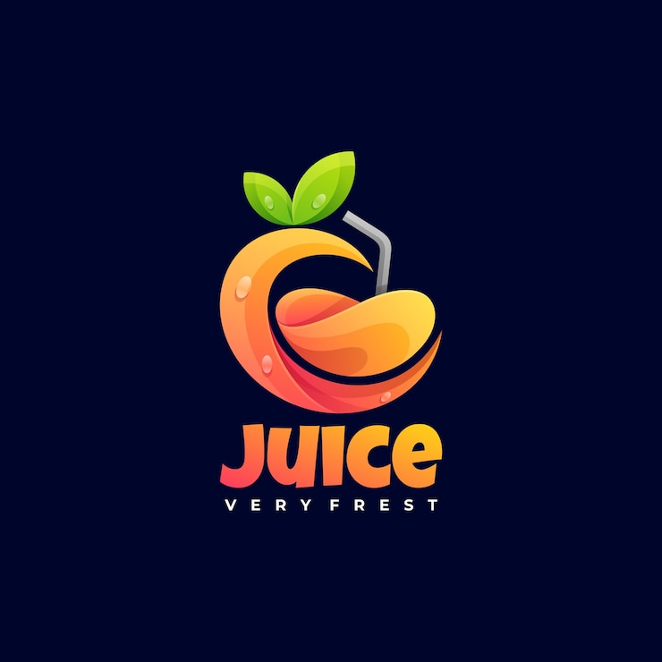 Logo Illustration Juice Gradient Colorful Style.