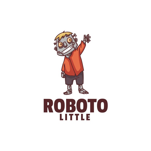   Logo Illustration Robot Mascot Cartoon Style.