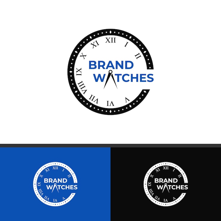 Vector logo jam tangan sederhana, cocok untuk bisnis jam tangan apa pun.