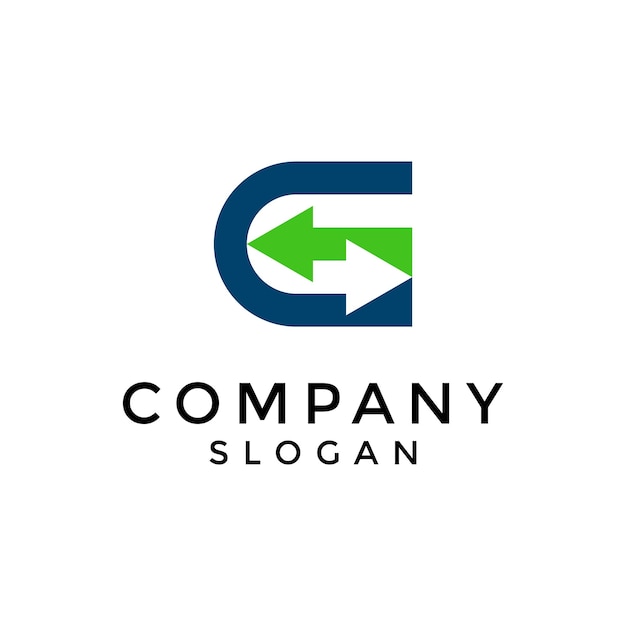 logo letter G combination with opposite arrow symbol