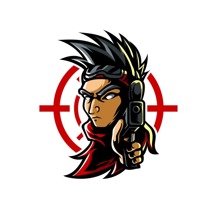 Vector logo maskot e sport penembak