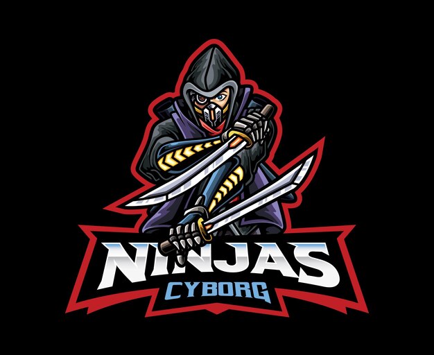 Logo maskot ninja Cyberpunk