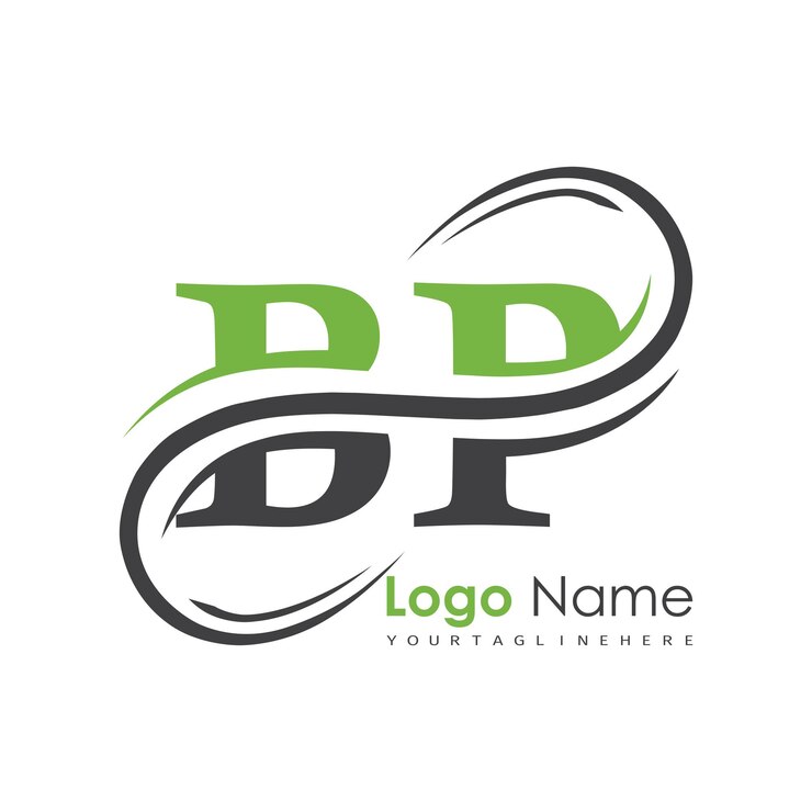 Vector logo monogram inisial dengan desain gaya huruf