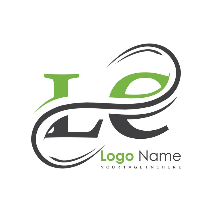 Vector logo monogram inisial dengan desain gaya huruf