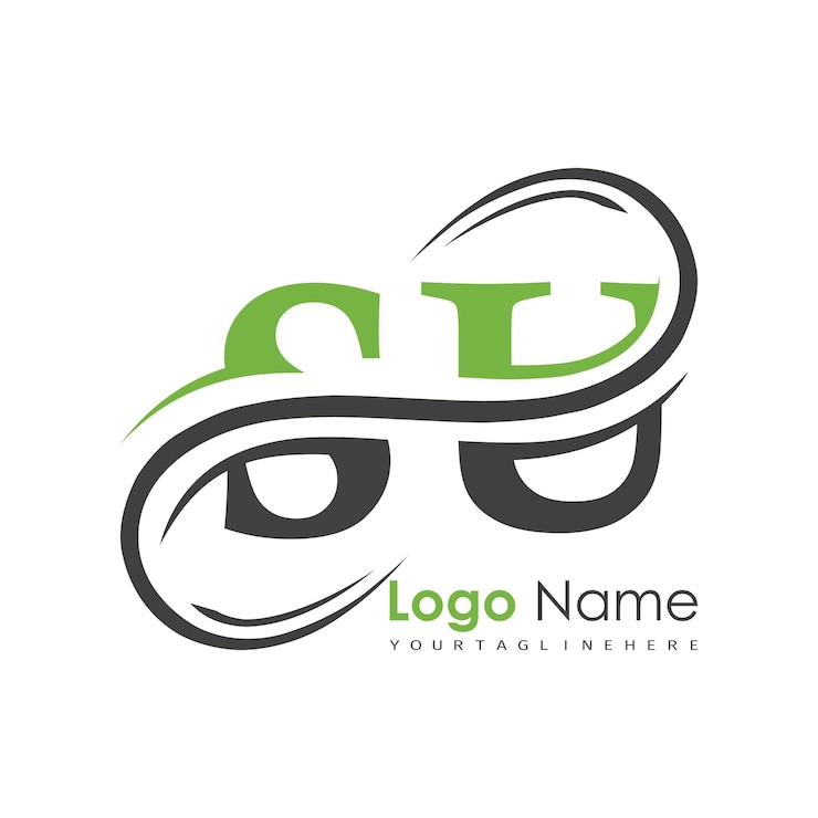 Vector logo monogram inisial dengan desain gaya huruf