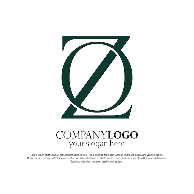 Logo Monogram OZ elegan