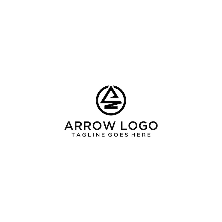 Vector logo panah atas garis bergaris geometris bentuk panah huruf awal a terisolasi pada latar belakang putih
