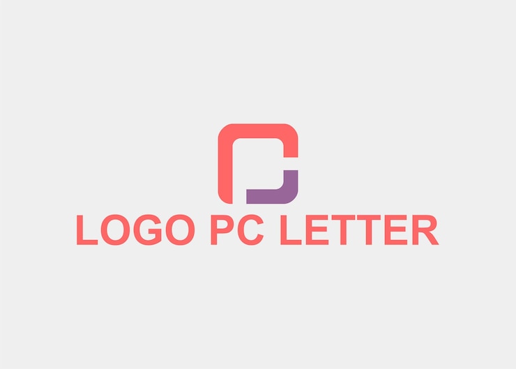 Vector logo pc letter company name
