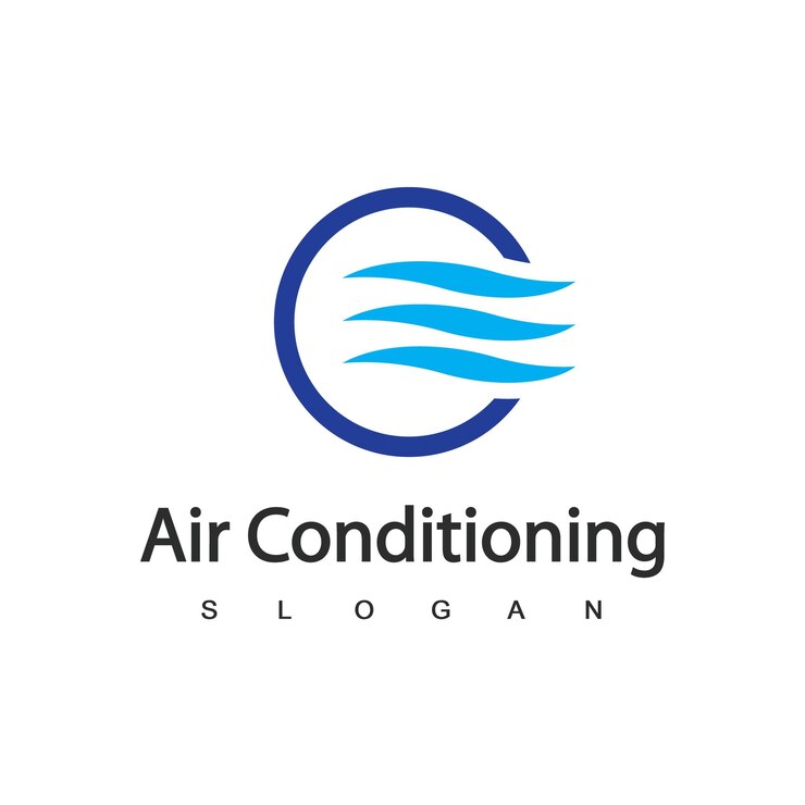 Vector logo pendingin udara konsep logo hvac