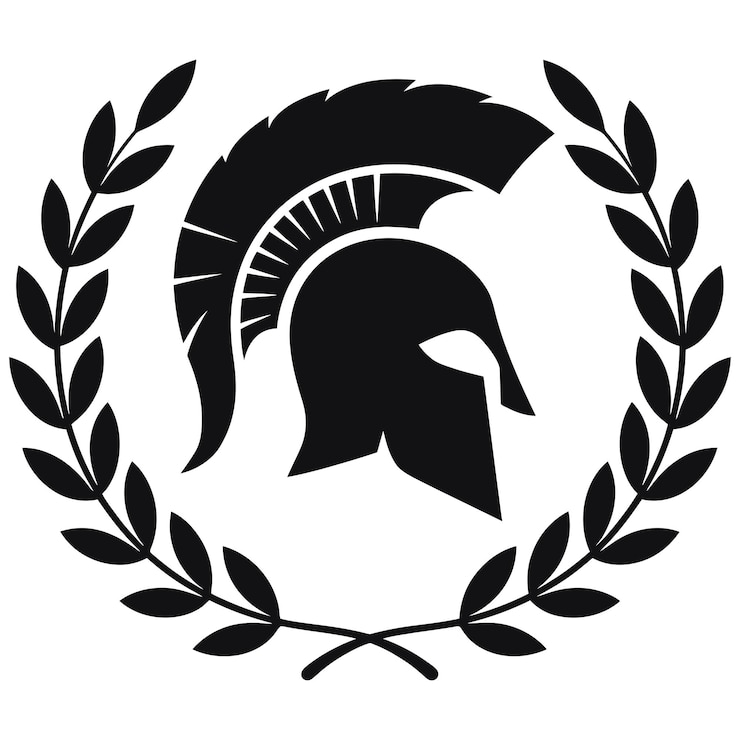 Vector logo prajurit spartan yang berani