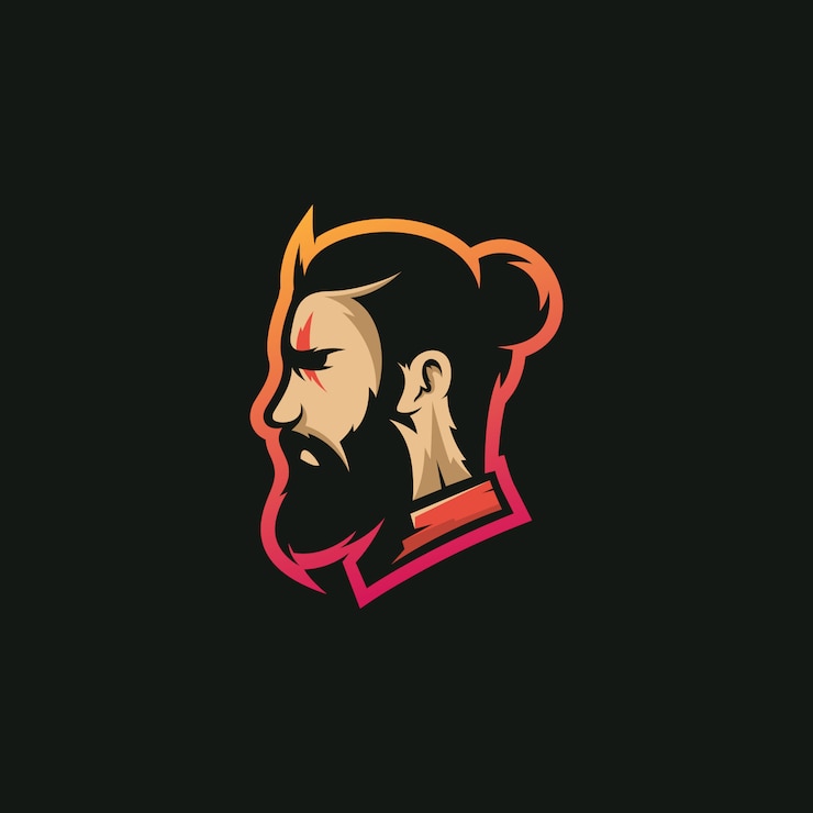 Vector logo pria berjenggot