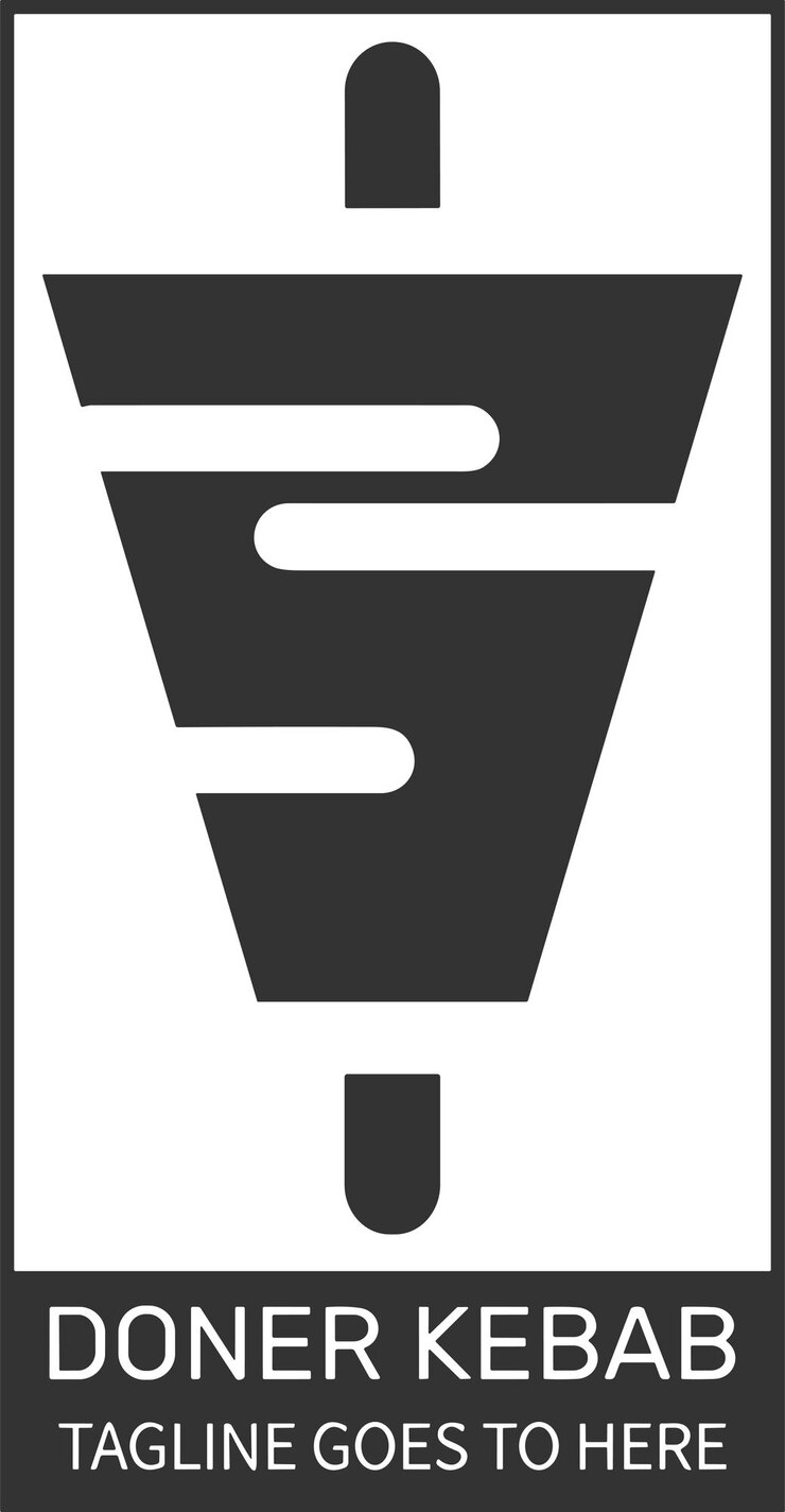 Vector logo shawarma untuk restoran dan pasar templat logo kebab doner