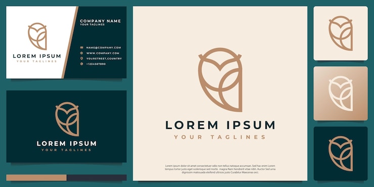 logo vector line art minimalist luxury owl