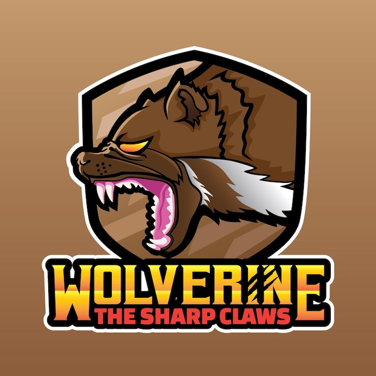 Vector logo vektor maskot kepala wolverine