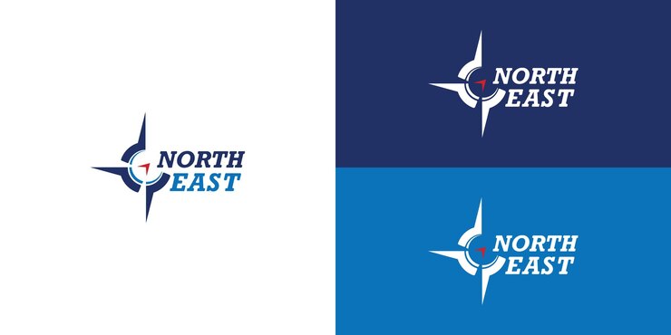 Logo Vintage North East diaplikasikan untuk inspirasi desain logo perusahaan North East Arrow Path Direction