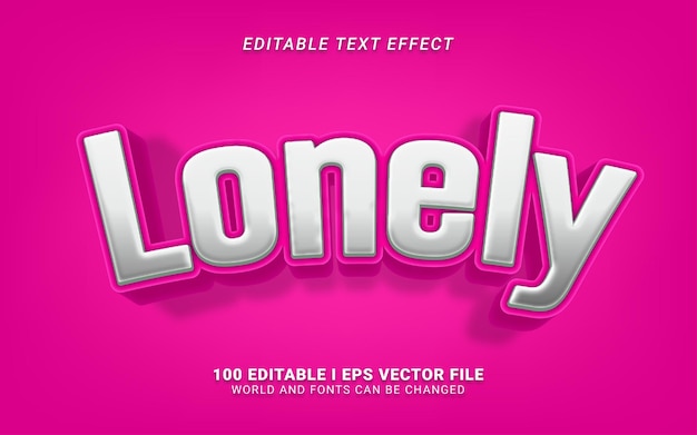 Lonely 3d style text effect
