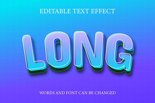 Long 3d gradient style text effect