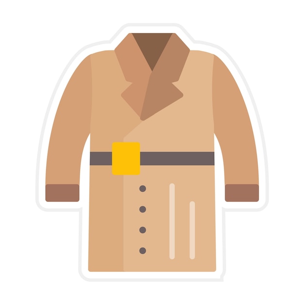 long coat flat illustration