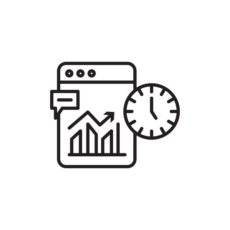 Long term planning icon Thin line art collection