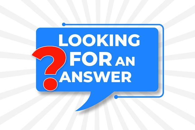 looking for an answer word with question mark vector element