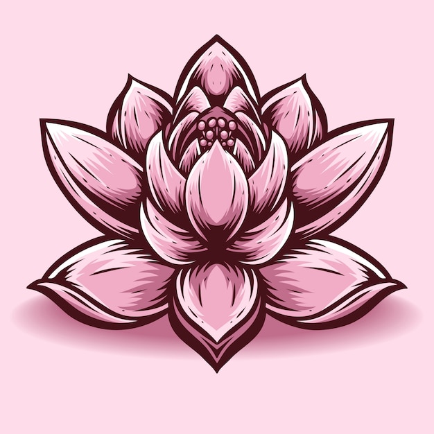 Lotus flower vector and logo