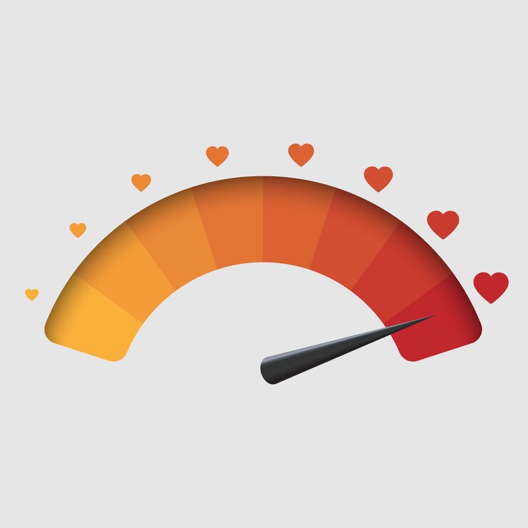 Vector love meter, valentines day background. vector illustration