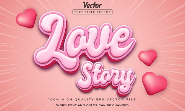 Love story text editable style effect