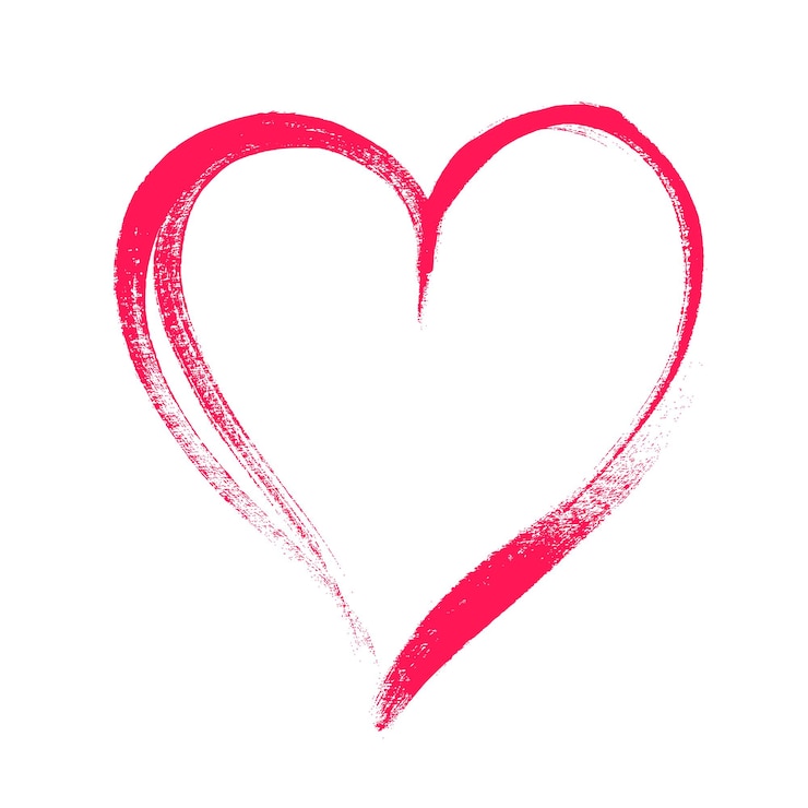 Lovely grunge icon heart cute doodle love sign isolated on white background scribble heart shapes