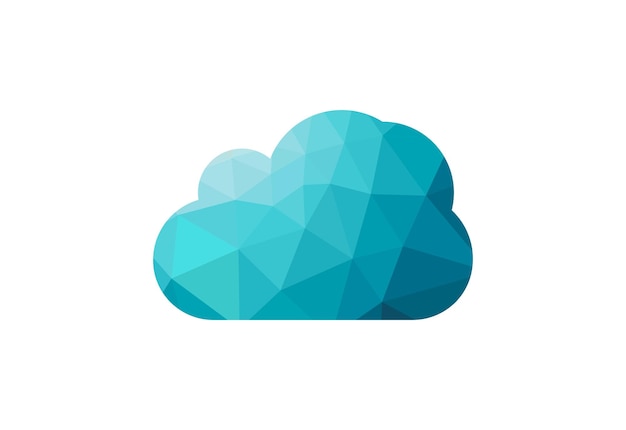 Low Poly and Solid Cloud logo design Vector design template