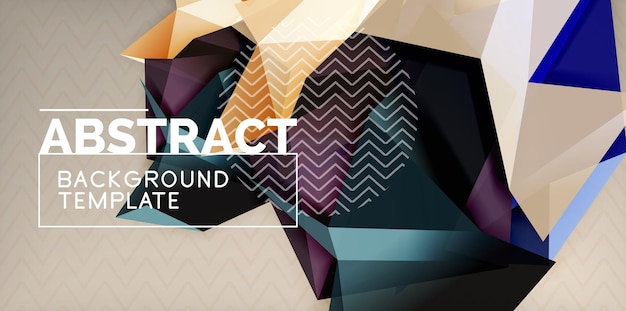 Low poly design 3d triangular shape background mosaic abstract design template