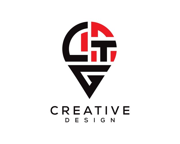 ltg letter location shape logo design