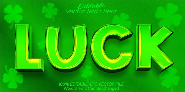 luck vector text effect editable alphabet wish shamrock green