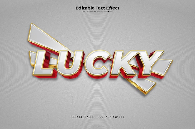 Lucky editable text effect in modern trend style
