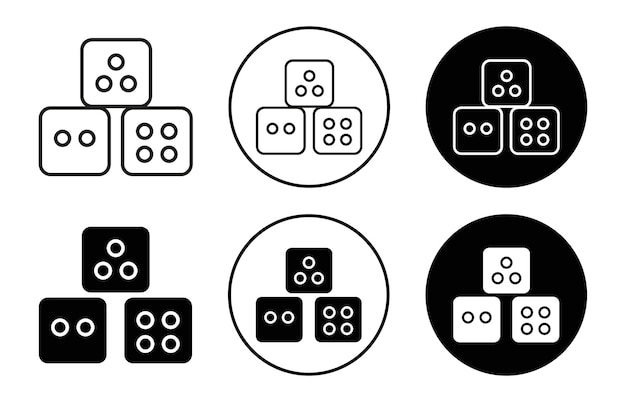 ludo dice vector icon mark set symbol for web application