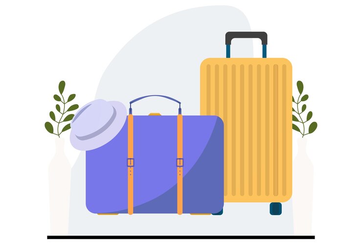 Vector luggage concept illustration stylish and beautiful