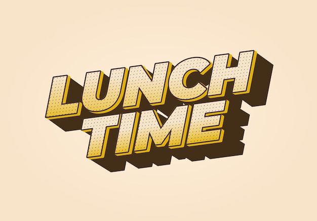 Lunch time Text effect for restaurant advertising needs both online and offline